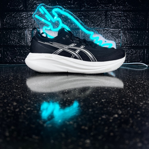 Asics Gel Nimbus 27 Wide Men’s Walking Running Shoes Sneakers Black